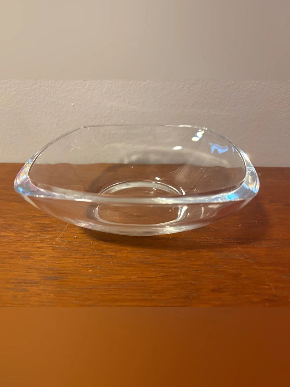 Tiffany and Co.  Solid Crystal Square Bowl Dish No Box